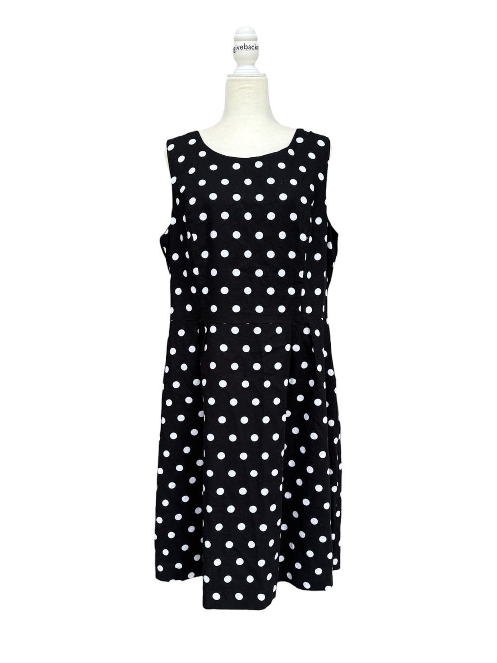 Chadwicks of Boston Polka Dot Dress Black White 18T NWOT Linen Blend - Picture 2 of 9